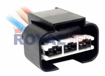 FICHA DE CONEXION ROYALTEK FICHA DE CONEXION ROYALTEK 3 (TRES) VIAS RESISTENCIA ELECTROV. HYUNDAI (VELOSTER I30 IX35 HB20) - VENTA EN PAQUETES DE 5 UNIDADES ---